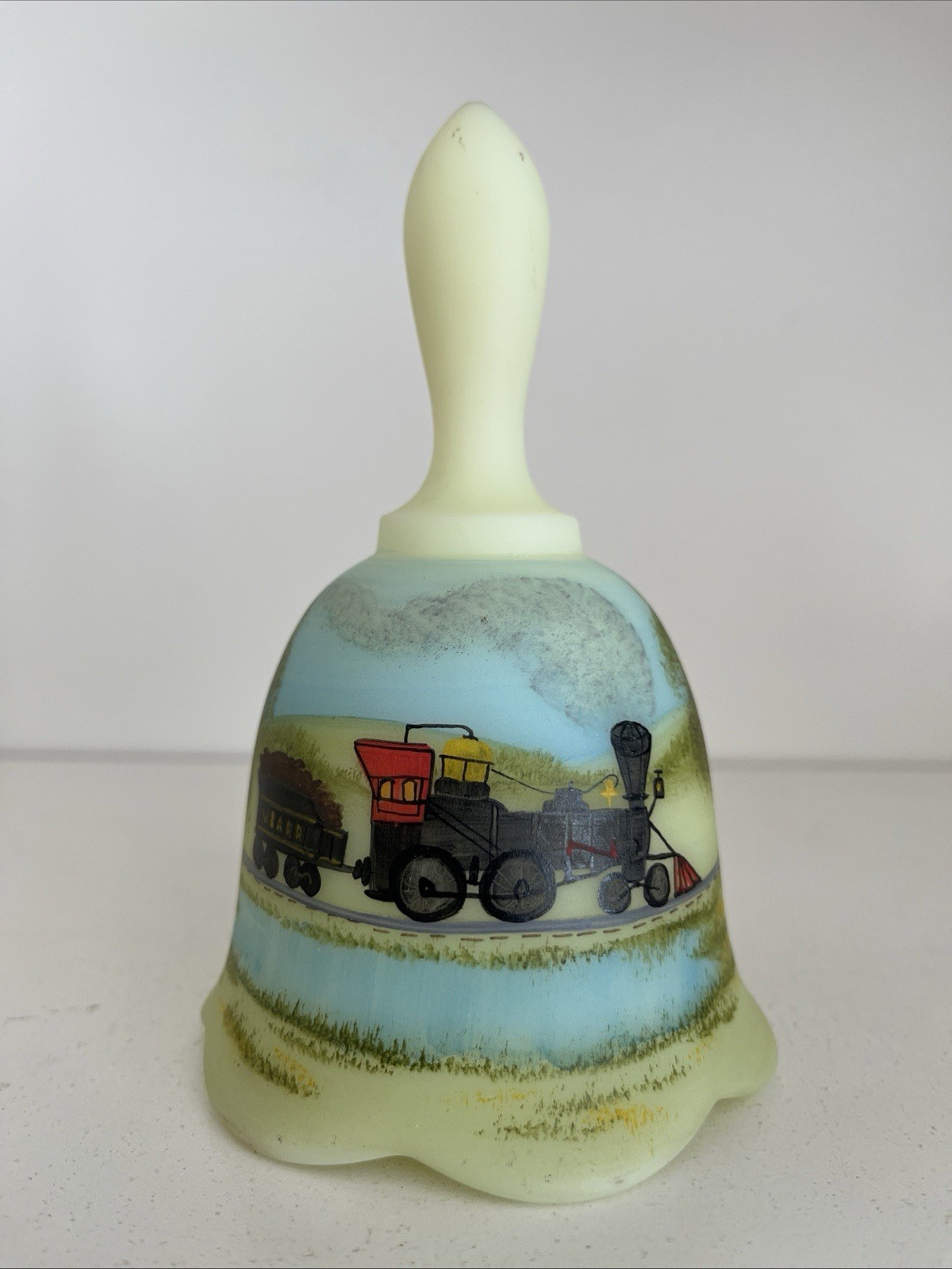 Fenton Signed Railroad Bell Coal Train Unique,  beautiful ringtone, uranium?