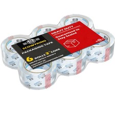 6 Rolls Clear 2 Inch x 68 Yards 2.7 Mil Heavy Duty Packaging Tape Refills