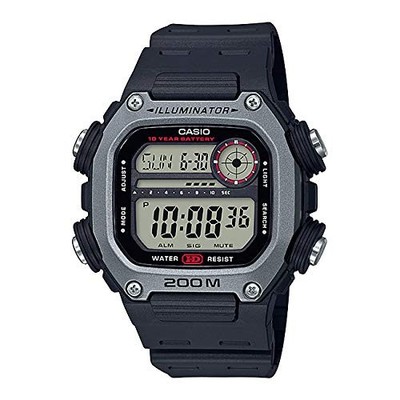 Casio DW-291H-1A Standard Digital Watch Black and Silver Resin