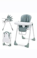 Baby Toddler Multipurpose Portable High Chair w/ Feeding Plate Adjustable Green