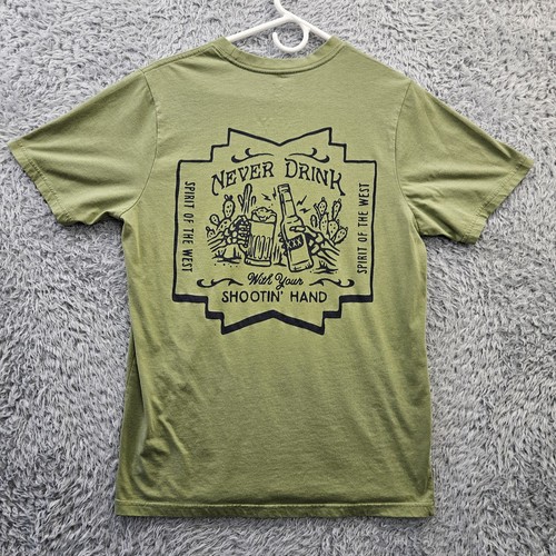 SENDERO Provisions T-Shirt Herren Medium Niemals mit der schießenden Hand trinken