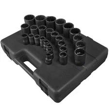 Sunex 2826 26-Piece 1/2" Drive 12-Point Metric Impact Socket Set