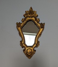 Specchio da parete vintage legno dorato oro barocco fiorentino Italia 335mm
