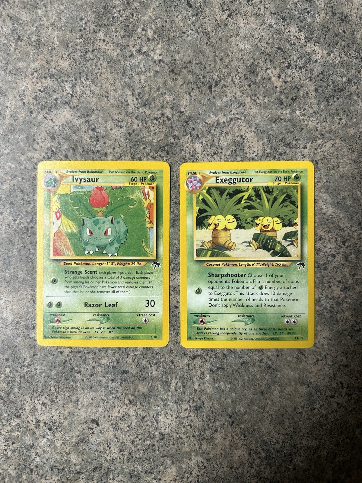 Pokemon Card - Ivysaur 5/18 & Exeggutor 13/28 Southern Islands Moderately Played