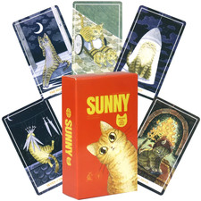 10.3 6Cm - Sunny Orange Cat Tarot - Whimsical Cartoon Kitty Tarot Deck 78 Pcs