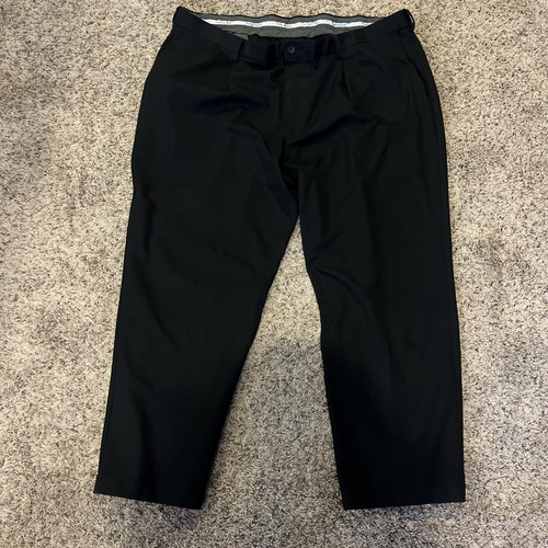 Haggar Mens Black Pleated Classic Dress Pants Size 44W X 29L - Picture 1 of 3
