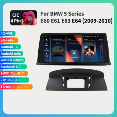 CarPlay Android Auto Für BMW E60 E61 E63 E64 CIC GPS Navi Autoradio 64GB 10,33''