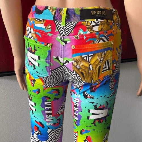 VERSACE VERSUS jeans rainbow print stretch size 24 from F/W 2014 - Picture 3 of 24