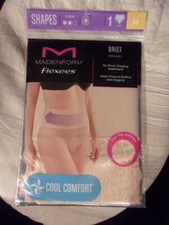 MAIDENFORM FLEXEES SHAPES COOL COMFORT SHAPEWEAR BRIEF PANTY BEIGE SZ MEDIUM NIP