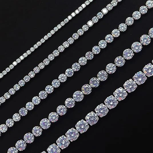 Pulseira de tênis de moissanita de 2 mm a 6 mm de largura prata esterlina 2,40 ct a 26,25 ct - Imagem 3 de 4