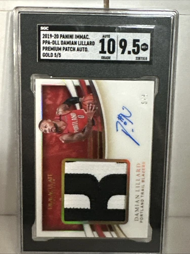 2019-20 Immaculate Damian Lillard Premium Patch Auto #PPA-DLL Gold /10
