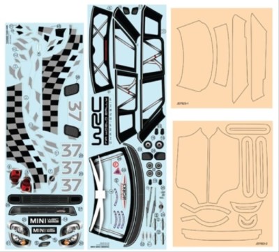 PD09-0044 Thunder Tiger ER4 G3 Aufkleber, 1:8 ''MINI Countryman WRC'' TRA^