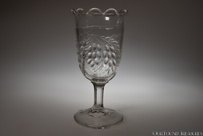 c. 1876 BERRY AKA BARBERRY by McKee & Bros COLORLESS  7 1/4  H Celery Vase