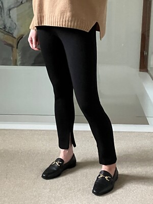 Mint Velvet Sculpting Thick Jersey Trousers Slim Fit Zip Leg In Black