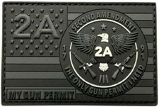 Gun Permit 2A 2nd Amendment 1791 Patch [3.0 X 2.0 inch -PVC Rubber- G2]