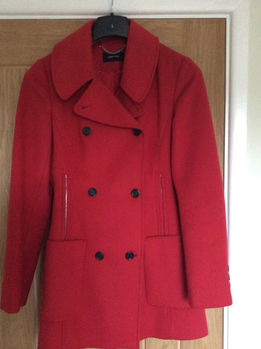 Karen millen cheap red wool coat