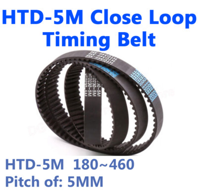 HTD-5M 180~460 Width of 15mm Close Loop Rubber Synchronous Timing Belt 5mm Pitch