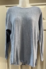 Michael Kors Size M Blue Long Tunic Sweater Long Sleeve Lightweight Women Logo