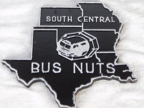 Vintage South Central US Custom Bus Car Club Aluminum Plaque Sign 7 1/4"