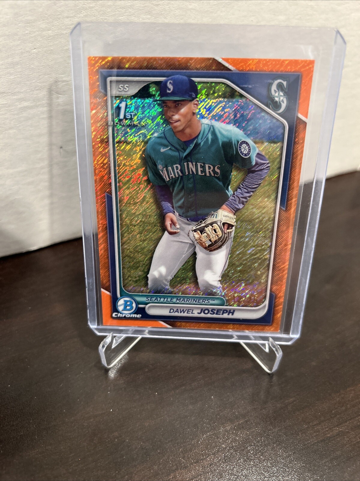 2024 Bowman Chrome Dawel Joseph 1st Prospect Orange Shimmer #/25 Mariners