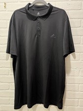 Adidas Men  s 2XL Black Polo Primegreen Golf Shirt Short Sleeve