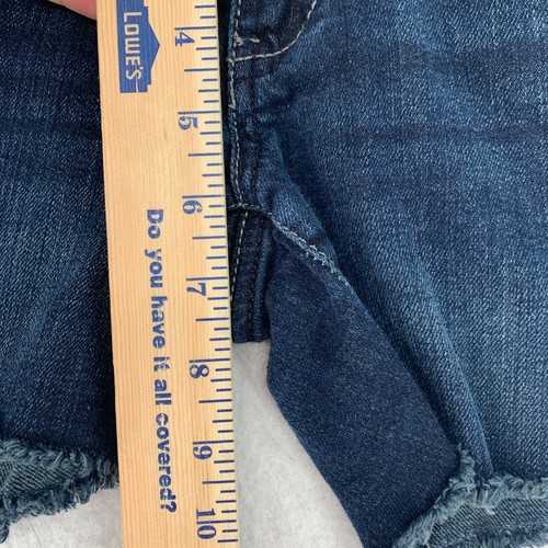 Decree Denim Cut Off Shorts Womens Dark Wash Distressed Stretch Blue Size 1 - Picture 11 of 12