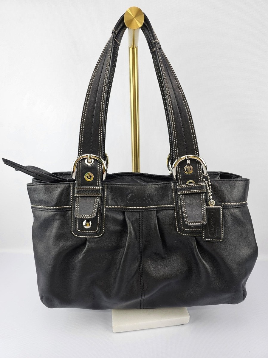 Coach Hamptons SOHO Black Leather Large Shoulder Bag #M0951