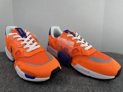 Polo Ralph Lauren Jogger ORANGE Leather & Mesh Logo Men display picture 3