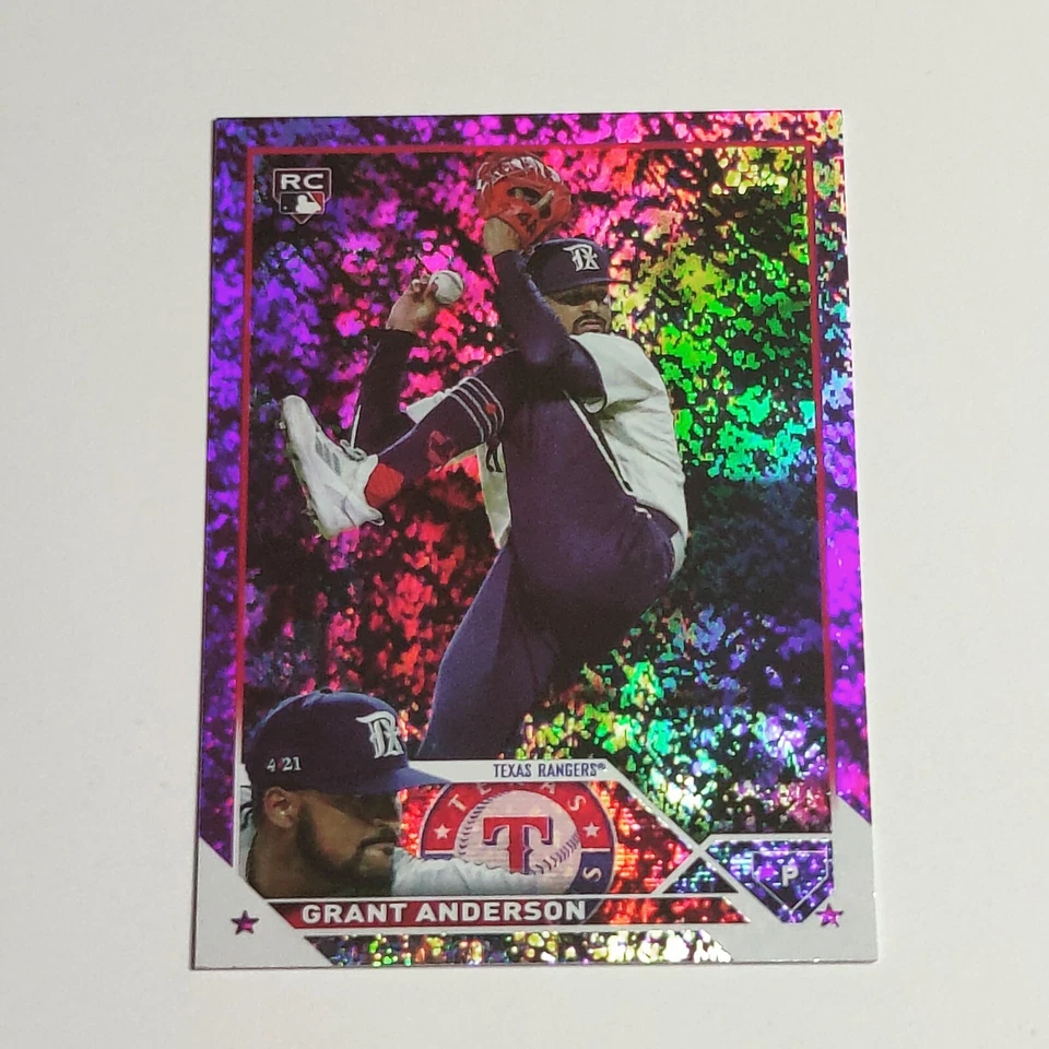 2023 Topps Update Grant Anderson Texas Rangers #US141 Purple #494/799 - Image 2 of 3