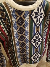 Vintage 1990s Chaps Ralph Lauren Sweater Aztec 3d Textured