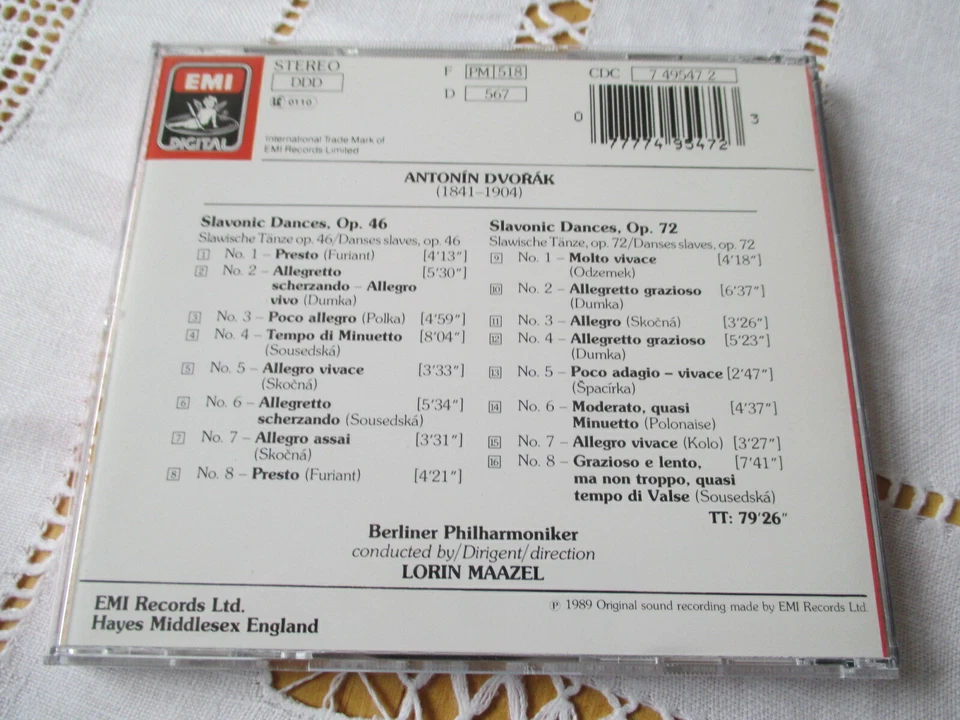 Dvorak - Slavonic Dances - Slawische Tänze - Lorin Maazel - CD Neuwertig - Bild 3 von 3