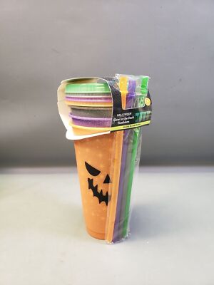 Way To Celebrate Halloween 25-Ounce Plastic Glow In The Dark Plastic Tumblers