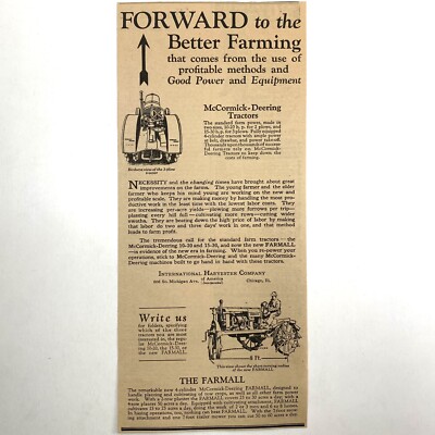 1927 McCormick Deering International Harvester Company Farmall Tractor Print Ad