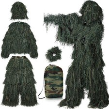 Woodland Ghillie Suit Camouflage Hunting Forest Sniper Adult Gilly With Wrap Bag