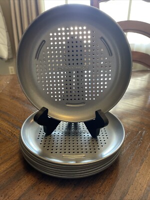 SET OF 8 Calphalon 7  Mini Pizza Pan Bakeware Nonstick Perforated Metal Plate