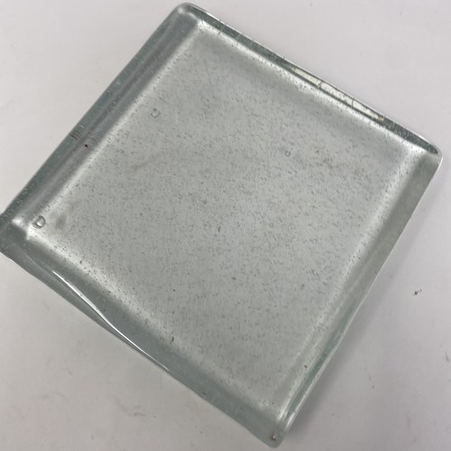 Vintage Recycled Glass Square Paper Weight Decor Tile 6”x6” - Picture 2 of 8