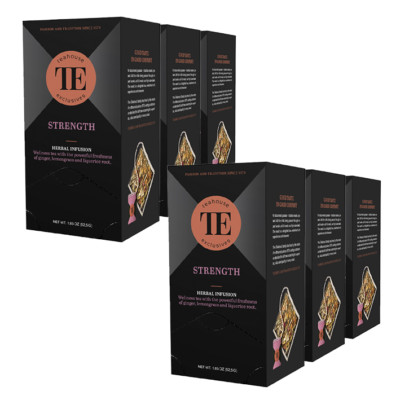 teahouse exclusives TE Strength, 15 Luxury Tea Bag 6er Pack