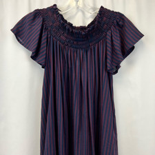 Urban Outfitters Womens Shift Dress Stripe Smocked Short Sleeve XS New