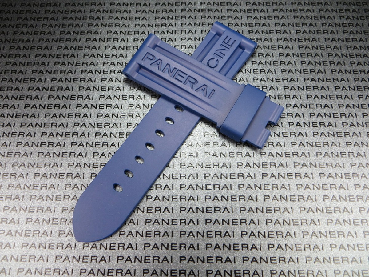 22 mm Authentic PANERAI Genuine Rubber Strap Blue Diver Watch Band Tang  Buckle I - Main Image