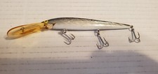 6" Deep Diving Big Water Fishing Lure Black/Silve triple treble hooks Excellent