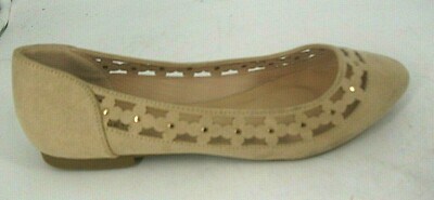 New Look Ballerinas beige weite Passform Blumen Cut Out UK 6 EU 39 SALE EE 07