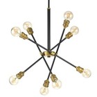 Progress Lighting Landrum 8-Light Black with Vintage Brass Accents Chandelier