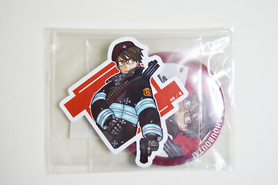 Fire Force x  Lottery Mate Takehisa Hinawa Sticker & Can Badge set E Prize