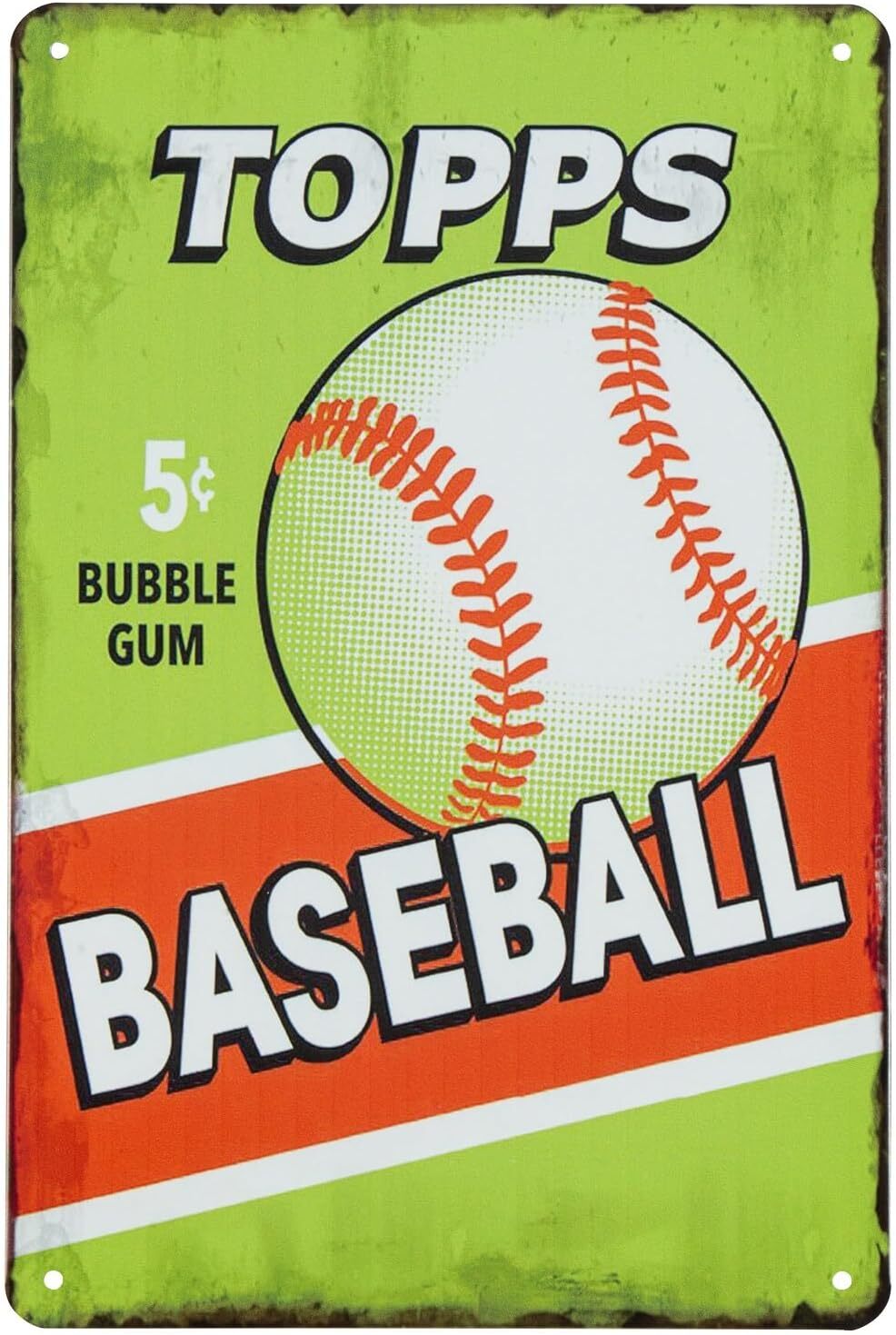 Vintage Baseball Metal Sign Farmhouse Wall Art Pub Bar Decor