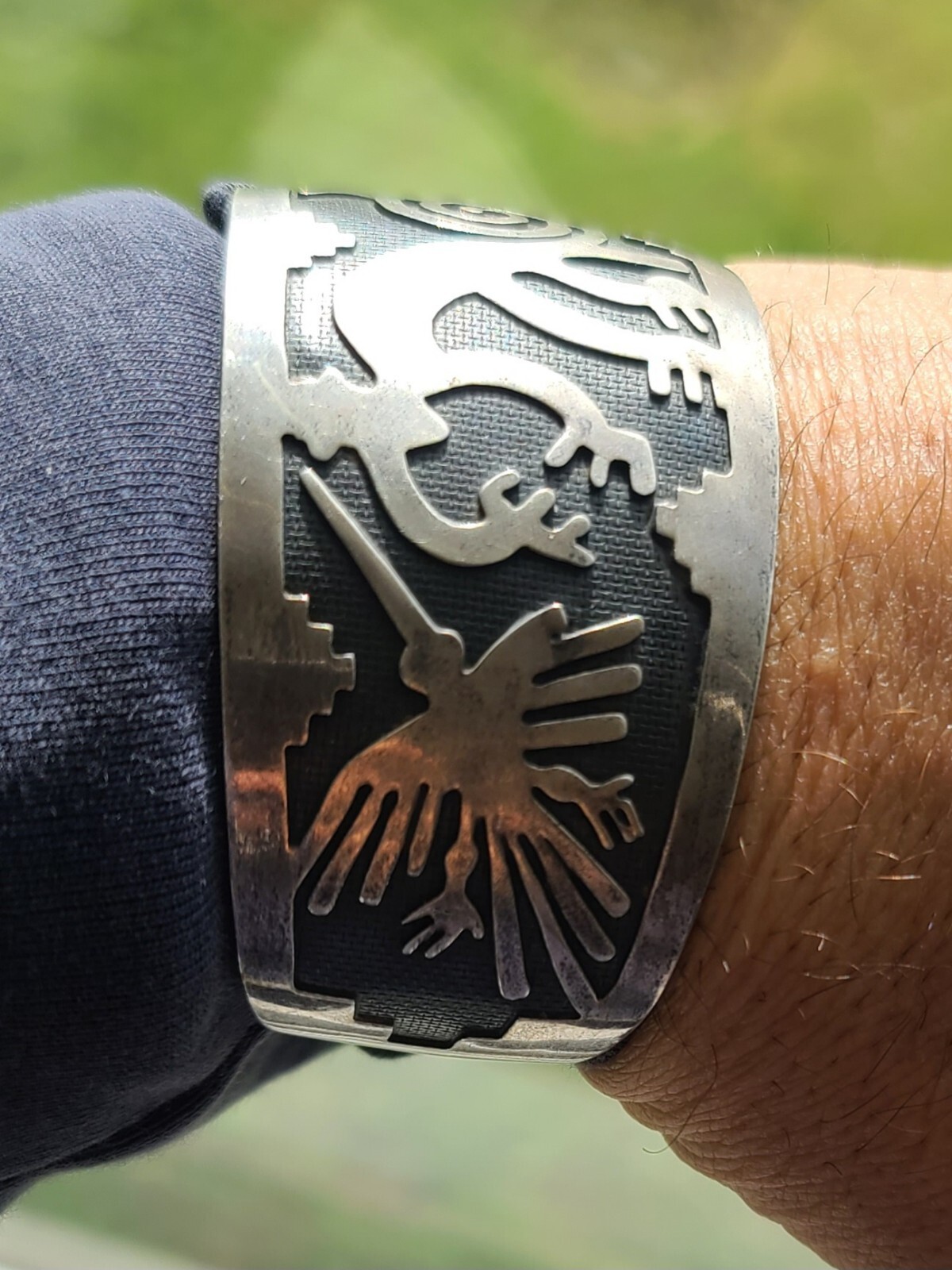 VTG Native Peru Solid 950 Silver Nazca Lines Stor… - image 10