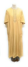 Hommes Jaune Marocain Manche Courte Thobe / Juba / Kandorah.dishdash.thobes.size