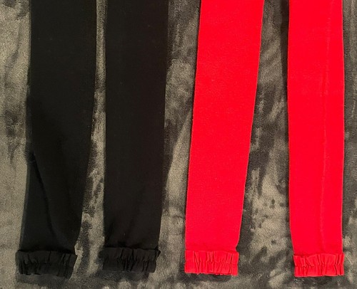 RuffleButts Footless Tights Solid Red & Black - Lot of 2 Girls 4T-6 - Picture 8 of 11