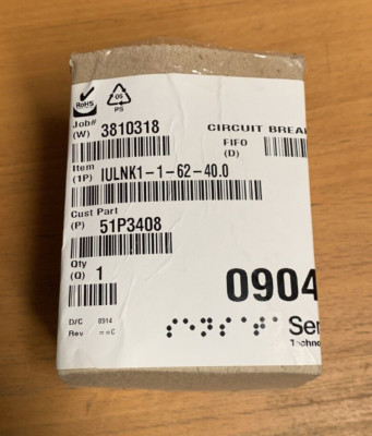 AIRPAX/SENSATA IULNK1-1-62-40.0 CIRCUIT BREAKER 40A 50/60HZ 250V