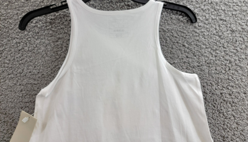 adidas Sleeveless Curve-Hem Logo Print Tank Top Big Girls L White Multi Pullover - Picture 10 of 14