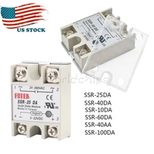 SSR DC3-32V to AC24-380V 25A/40A/60A SSR-25DA 40DA 60DA Solid State Relay Module